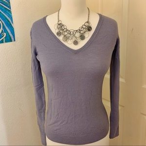 Ann Taylor Lavender LongSleeve Wool Sweater V-Neck